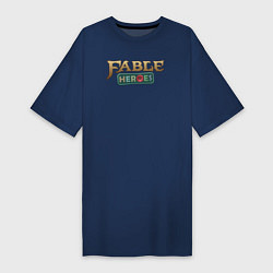 Футболка женская-платье Fable heroes logo, цвет: тёмно-синий