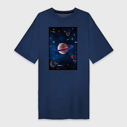 Женская футболка-платье Космос, вселенная