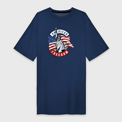 Футболка женская-платье American freedom, цвет: тёмно-синий