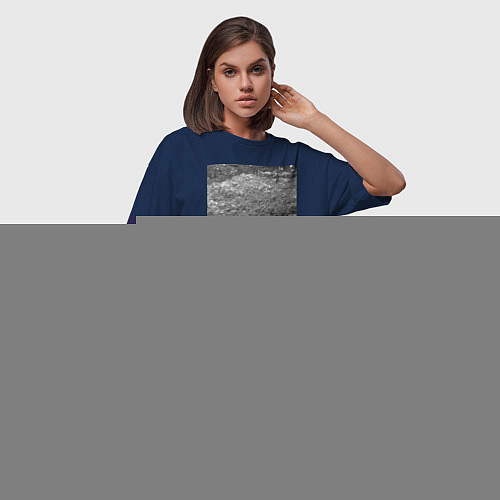 Женская футболка-платье Чёрные пузыри / Тёмно-синий – фото 3
