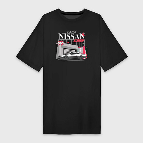 Женская футболка-платье Nissan Skyline sport / Черный – фото 1
