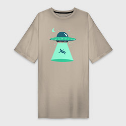 Женская футболка-платье Похищение НЛО
