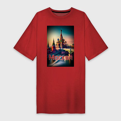 Женская футболка-платье Москва - Кремль / Красный – фото 1