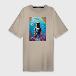 Женская футболка-платье Sharkman - neural netvork