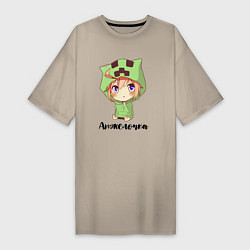 Женская футболка-платье Анжелочка - Майнкрафт