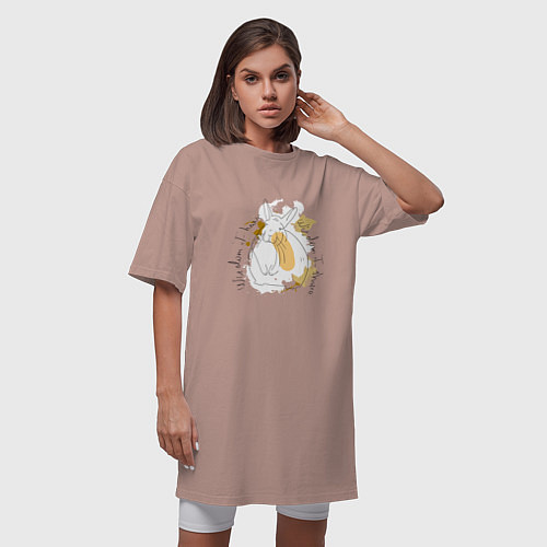 Женская футболка-платье Горная вискаша: wisdom i have / Пыльно-розовый – фото 3