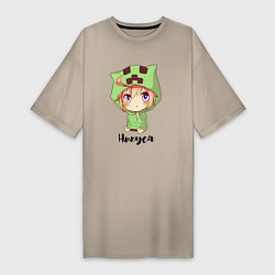 Женская футболка-платье Никуся - Майнкрафт