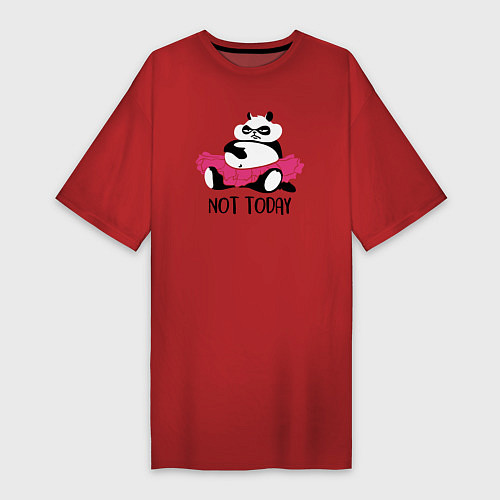 Женская футболка-платье Ленивая панда / Красный – фото 1