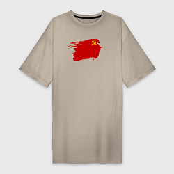Женская футболка-платье Флаг СССР серп и молот