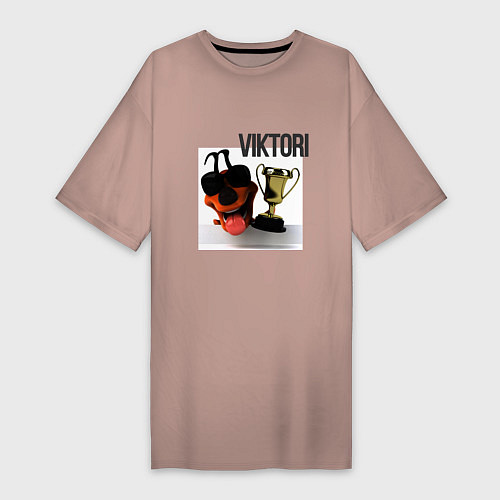 Женская футболка-платье Victory / Пыльно-розовый – фото 1