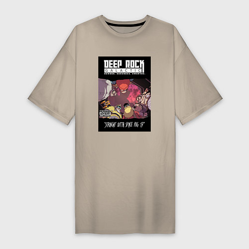 Женская футболка-платье Deep Rock Galactic team / Миндальный – фото 1