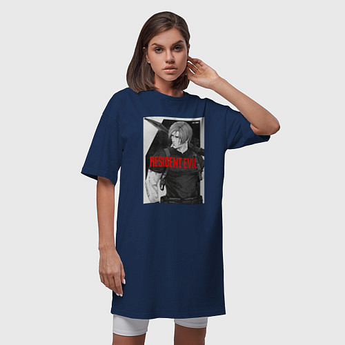 Женская футболка-платье Леон с базукой - Resident / Тёмно-синий – фото 3