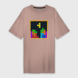 Футболка женская-платье Tetris, цвет: пыльно-розовый