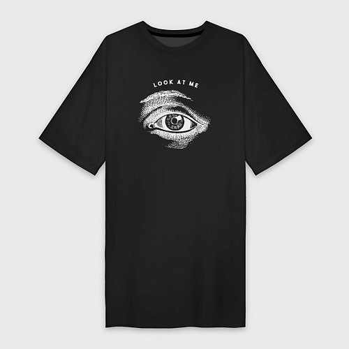 Женская футболка-платье Look at me eye / Черный – фото 1