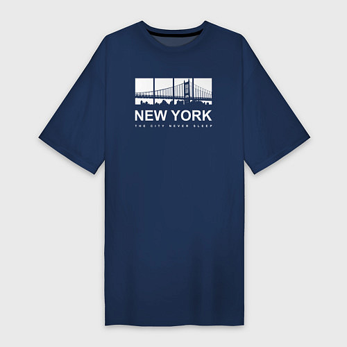 Женская футболка-платье Нью-Йорк Сити / Тёмно-синий – фото 1