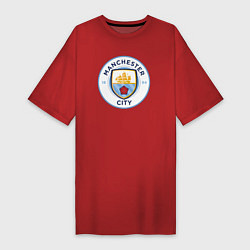 Футболка женская-платье Manchester City FC, цвет: красный