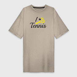 Футболка женская-платье Love tennis, цвет: миндальный