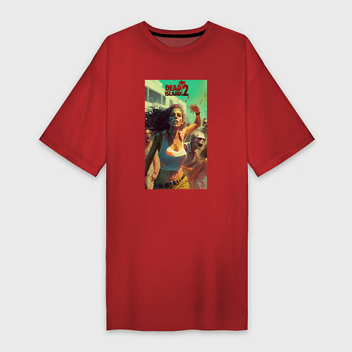 Женская футболка-платье Зараженная девушка / Красный – фото 1