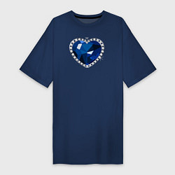 Футболка женская-платье Титаник сердце океана, цвет: тёмно-синий