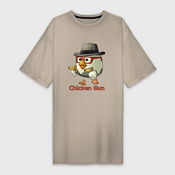 Женская футболка-платье Чикен ган - курочка в шляпе