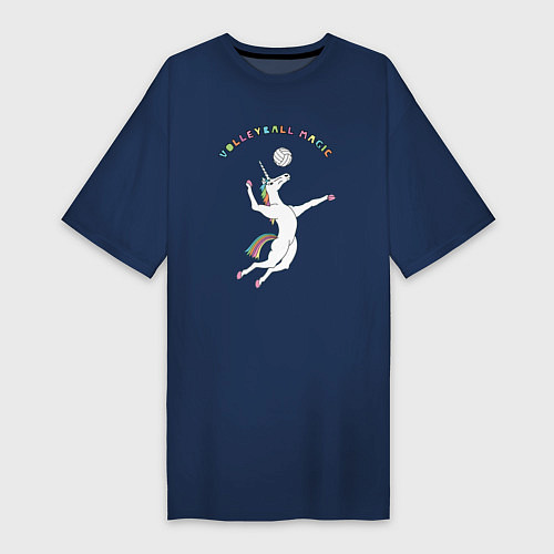Женская футболка-платье Волейбольная магия / Тёмно-синий – фото 1