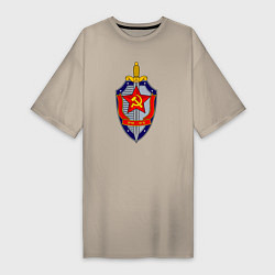 Футболка женская-платье ВЧК КГБ, цвет: миндальный