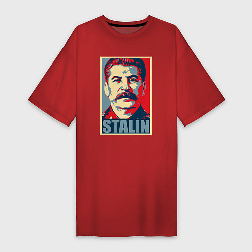 Женская футболка-платье Stalin USSR / Красный – фото 1