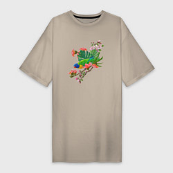 Женская футболка-платье Попугай кокосовый лорикет