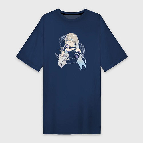 Женская футболка-платье Honkai Serval / Тёмно-синий – фото 1