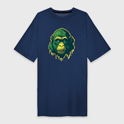 Женская футболка-платье Обезьяна голова гориллы