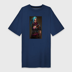 Женская футболка-платье Jinx fantasy Arcane League of Legends