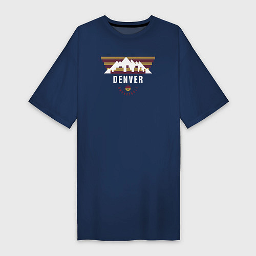 Женская футболка-платье NBA Denver / Тёмно-синий – фото 1