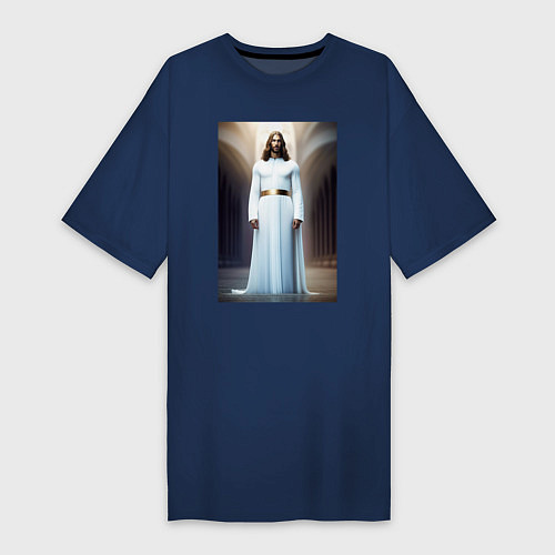 Женская футболка-платье Иисус Христос / Тёмно-синий – фото 1
