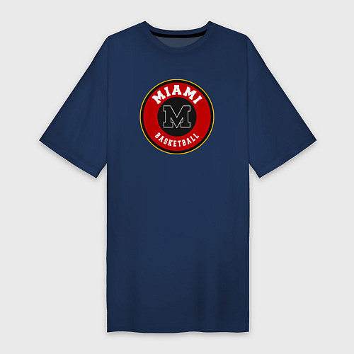 Женская футболка-платье Miami basket / Тёмно-синий – фото 1