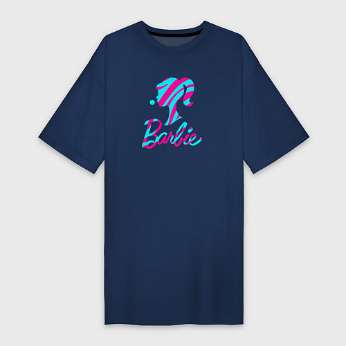 Женская футболка-платье Барби и голубой леденец / Тёмно-синий – фото 1