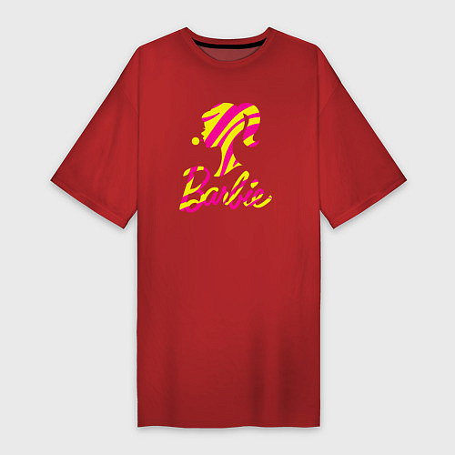 Женская футболка-платье Барби и желтый леденец / Красный – фото 1