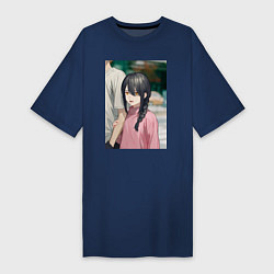 Женская футболка-платье Наюта с денджи - человек бензопила