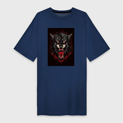 Женская футболка-платье Черный волк