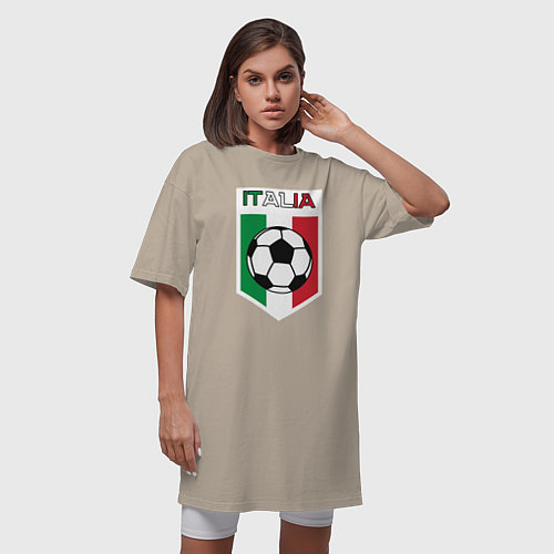 Женская футболка-платье Футбол Италии / Миндальный – фото 3