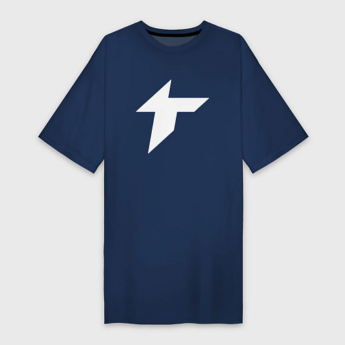 Женская футболка-платье Thunder awaken logo / Тёмно-синий – фото 1