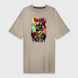 Женская футболка-платье Skull - pop art - sketch