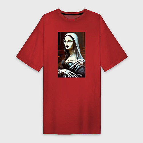 Женская футболка-платье Mona Lisa from Elm street - horror / Красный – фото 1