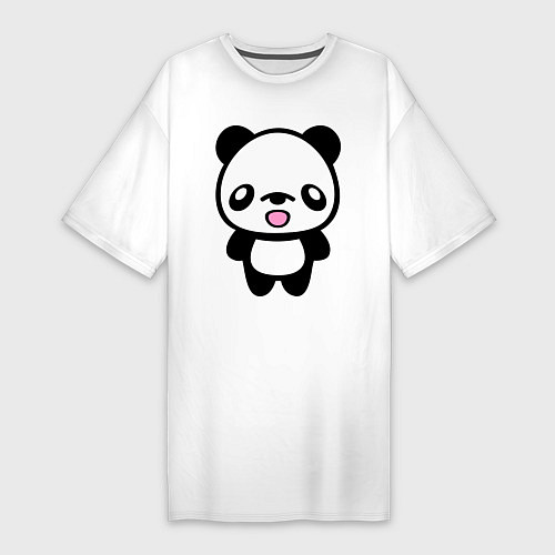 Женская футболка-платье Маленькая пандочка / Белый – фото 1