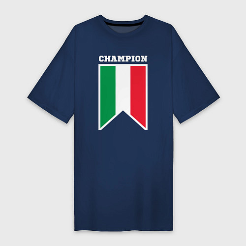 Женская футболка-платье Италия чемпион / Тёмно-синий – фото 1