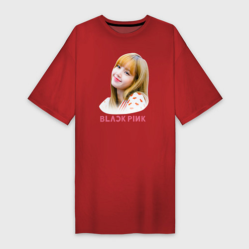 Женская футболка-платье Lisa Blackpink / Красный – фото 1