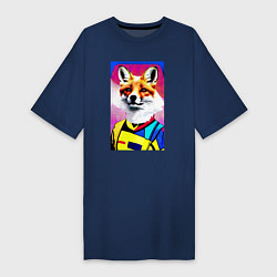 Женская футболка-платье Fox - pop art - fashionista