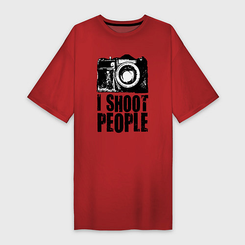 Женская футболка-платье Shoot photographer / Красный – фото 1