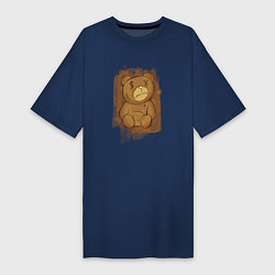 Женская футболка-платье Злой мишка, грустный медведь