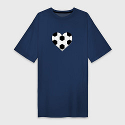 Женская футболка-платье Футбольное сердце