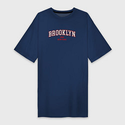 Футболка женская-платье Brooklyn New York, цвет: тёмно-синий